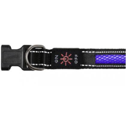 Светодиодный ошейник "Лаки", синий, размер S, 2,5x40см-2