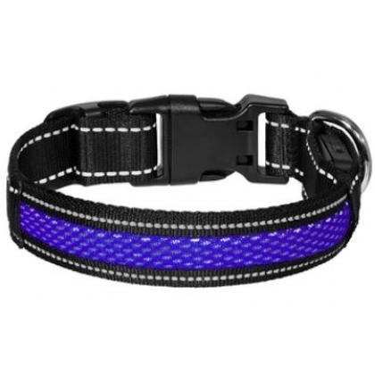 Светодиодный ошейник "Лаки", синий, размер S, 2,5x40см-1