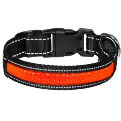 Светодиодный ошейник "Лаки", оранжевый, размер S, 2,5x40см-1