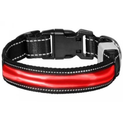 Светодиодный ошейник "Фэйм", красный, размер L, 2,5x60см-1