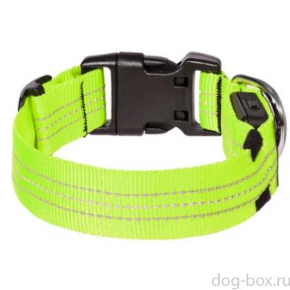 Светодиодный ошейник "Барри", зелёный, размер S, 2,5x40см-0
