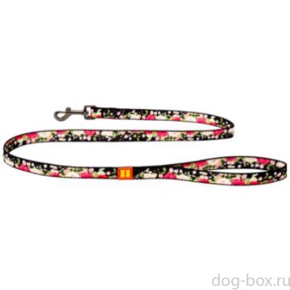 Поводок "Палмер", 15 мм, 1.2 м, с рисунком "Цветы"-0