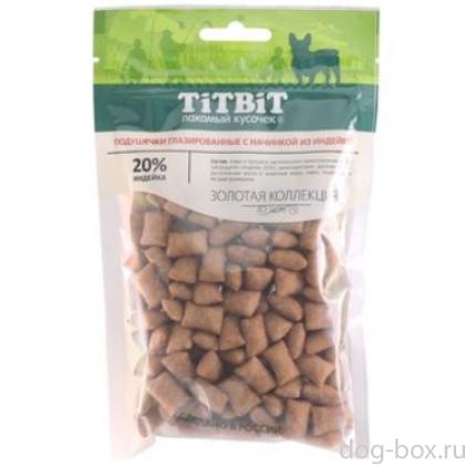 Подушечки глазированные с начинкой из индейки для собак Золотая коллекция-0