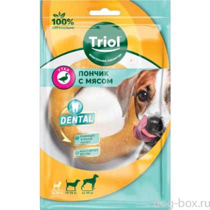 Пончик жевательный для собак DENTAL с мясом утки, 10см-0