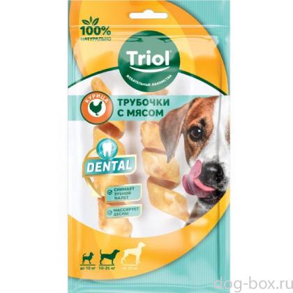 Трубочки витые жевательные DENTAL с мясом курицы, 12,5см (уп.2шт.)-0