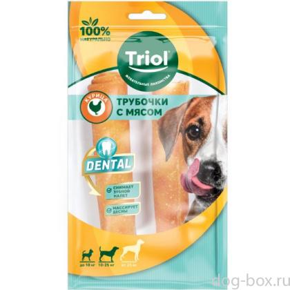 Трубочки жевательные DENTAL с мясом курицы, 12,5см (уп.2шт.)-0