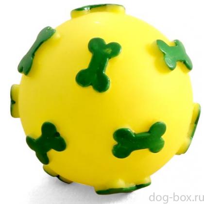 Игрушка для собак из винила "Мяч с косточками", d6см-0