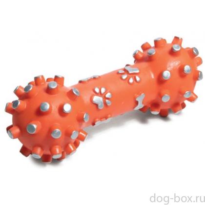 Игрушка для собак из винила "Гантель с шипами", 12см-0