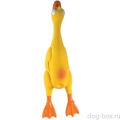 Игрушка "Утка" с пищалкой, для собак, латекс, 42 см-0
