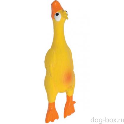 Игрушка "Утка" с пищалкой, для собак, латекс, 14см-0