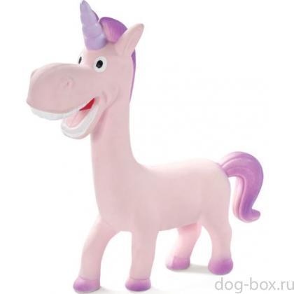 Игрушка для собак "Веселый единорог", латекс, 20,5 см-0