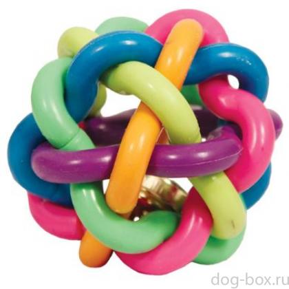 Игрушка для собак "Мяч-лабиринт с колокольчиком", резина-0