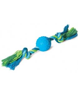 Игрушка для собак из термопластичной резины "Мяч с верёвкой", d5/29см