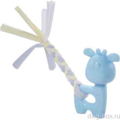 Игрушка для щенков "Олененок" голубой из ТПР (серия PUPPY) 10/18,5см-0