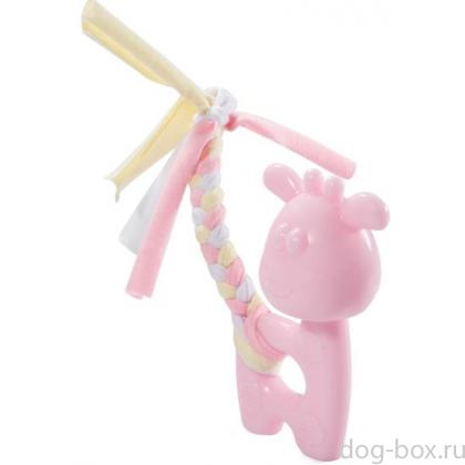 Игрушка для щенков "Олененок" розовый из ТПР (серия PUPPY) 10/18,5см-0