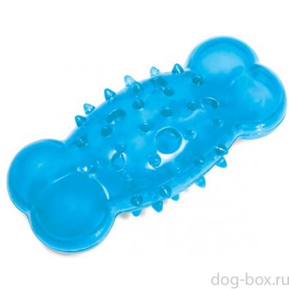 Игрушка для собак из термопластичной резины "Косточка шипованная с отверстиями", 13,5см-0