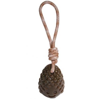Игрушка для собак из термопластичной резины "Шишка с верёвкой", 9/29см-1