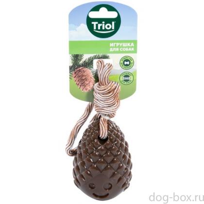 Игрушка для собак из термопластичной резины "Шишка с верёвкой", 9/29см-0