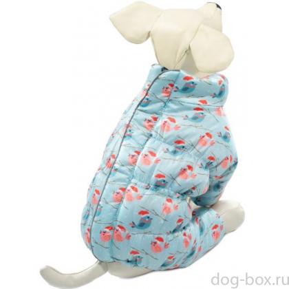 Комбинезон зимний для собак с молнией на спине "Веселые пташки" XS (20см)-0