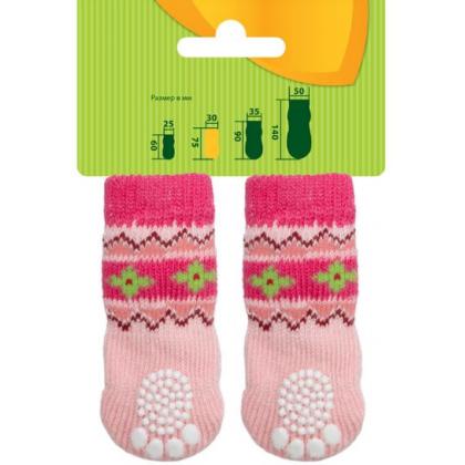 Носки для собак "Цветы", размер M, 3*7,5см-2