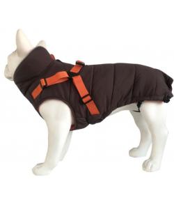 Попона для собак утепленная с шлейкой OUTDOOR Active, коричневая, S (25см)