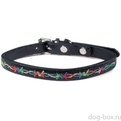Ошейник из искусственной кожи "Этно" XS черный, 1*31см-0