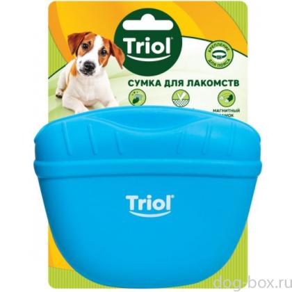 Сумка для лакомств силиконовая "Фитнес", голубая, 13*10,5см-0