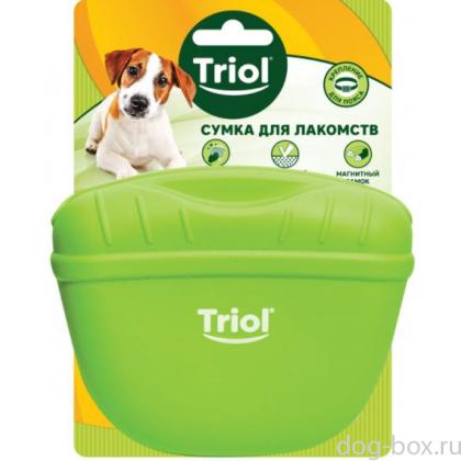 Сумка для лакомств силиконовая "Фитнес", зеленая, 13*10,5см-0