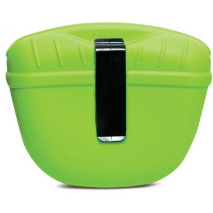 Сумка для лакомств силиконовая "Фитнес", зеленая, 13*10,5см-1