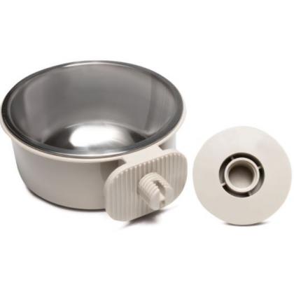 Миска подвесная с пластиковым держателем, серая, 0,365л-1