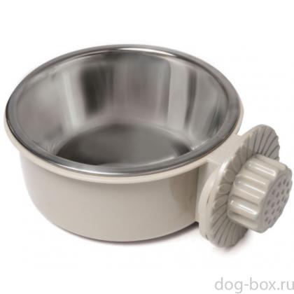 Миска подвесная с пластиковым держателем, серая, 0,5л-0