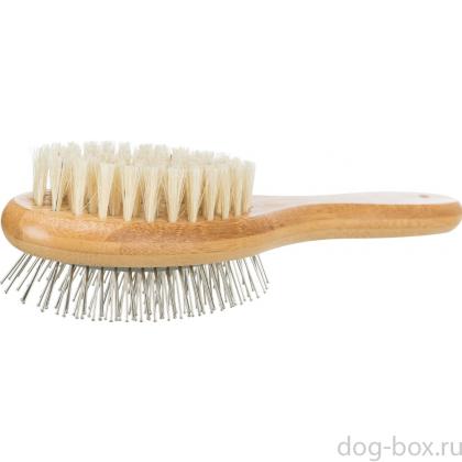 Щетка двусторонняя, бамбук/натуральная и проволочная щетина, 5*19см (23020)-0