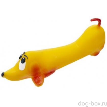 Игрушка для собак "Такса", желтая, 18см-0