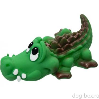 Игрушка для собак "Крокодильчик", зеленый, 13,5см-0