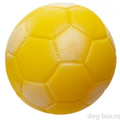 Игрушка для собак "Мяч футбольный", желтый, 7,2см-0