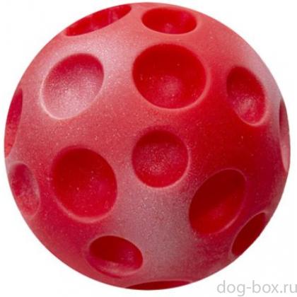 Игрушка для собак "Мяч-луна" красный,  винил, 9см-0
