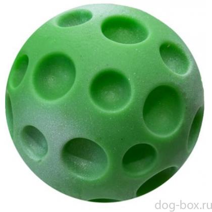 Игрушка для собак "Мяч-луна" зеленый, винил, 9см-0