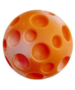 Игрушка для собак "Мяч-луна" оранжевый, винил, 9см