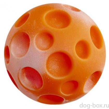 Игрушка для собак "Мяч-луна" оранжевый, винил, 9см-0