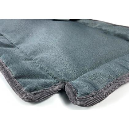 Переноска для животных "Турне" с пластиковой дверцей (коврик+ремень), 54,5*36*34см, голубая-1