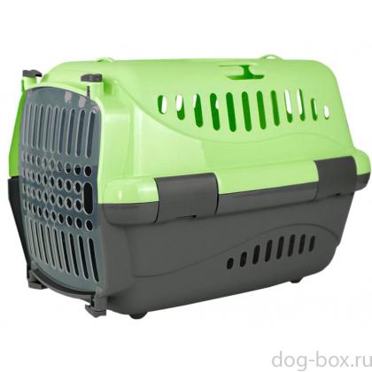 Переноска для животных "Турне" с прозрачной пластиковой дверцей, 42*29*29,5см, зеленая-0