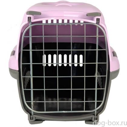 Переноска для животных "Турне" с металлической дверцей, 42*29*29,5см, фиолетовая-0