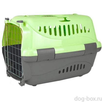 Переноска для животных "Турне" с металлической дверцей, 42*29*29,5см, зеленая-0