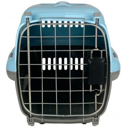 Переноска для животных "Турне" Авиа с металлической дверцей, (коврик+ремень), 42*29*29,5см, голубая-1