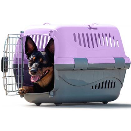 Переноска для животных "Турне" Авиа с металлической дверцей, 42*29*29,5см, фиолетовая-1