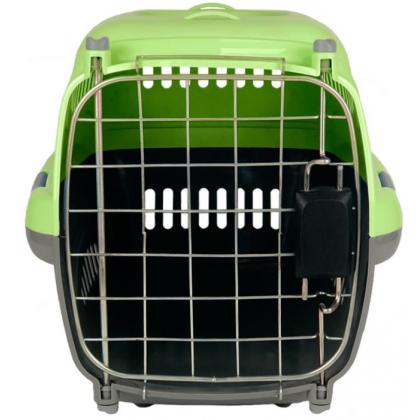 Переноска для животных "Турне" Авиа с металлической дверцей, (коврик+ремень), 42*29*29,5см, зеленая-1
