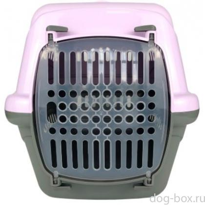 Переноска для животных "Турне" с прозрачной пластиковой дверцей, 54,5*36*34см, фиолетовая-0