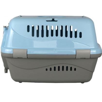 Переноска для животных "Турне" с металлической дверцей, 54,5*36*34см, голубая-2