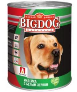 Консервы для собак «БигДог», индейка с белым зерном