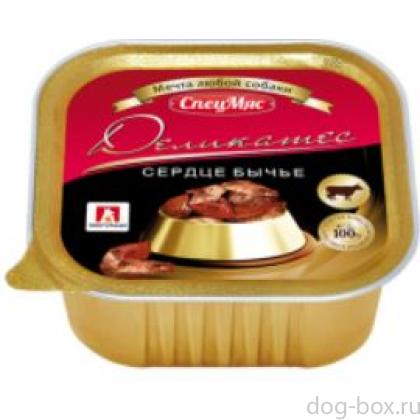 Консервы для собак «СпецМяс Деликатес», бычье сердце, ламистер-0